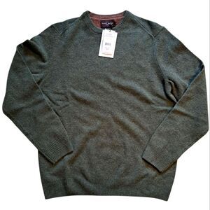 Black Brown 1826 Merino Wool Pull On Sweater 384 Pyrite Green Heather Small NWT